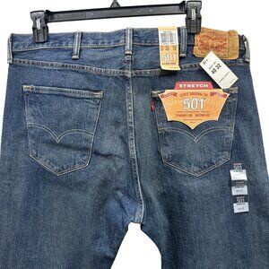 Levi's 501 Original Fit Stretch Straight Leg Button Fly Men Jeans 40x32 Blue Sey